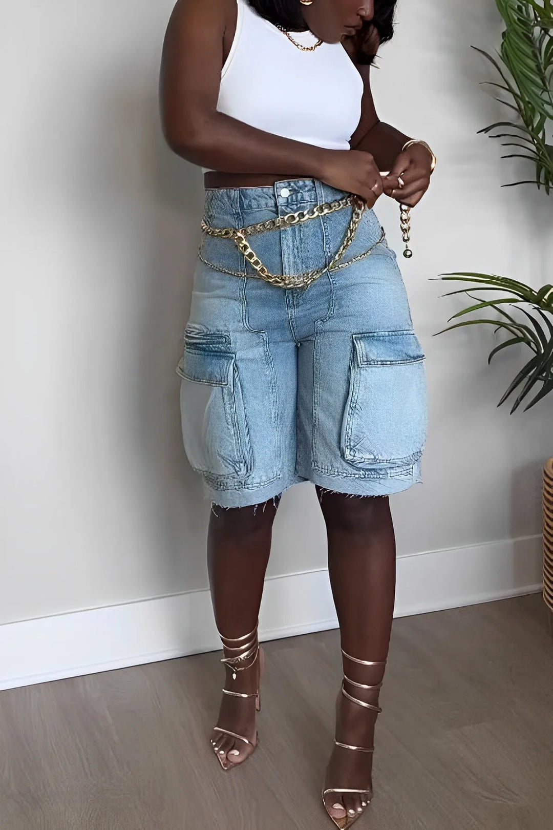 Cargo-Jeansshorts Damen - Helena 3