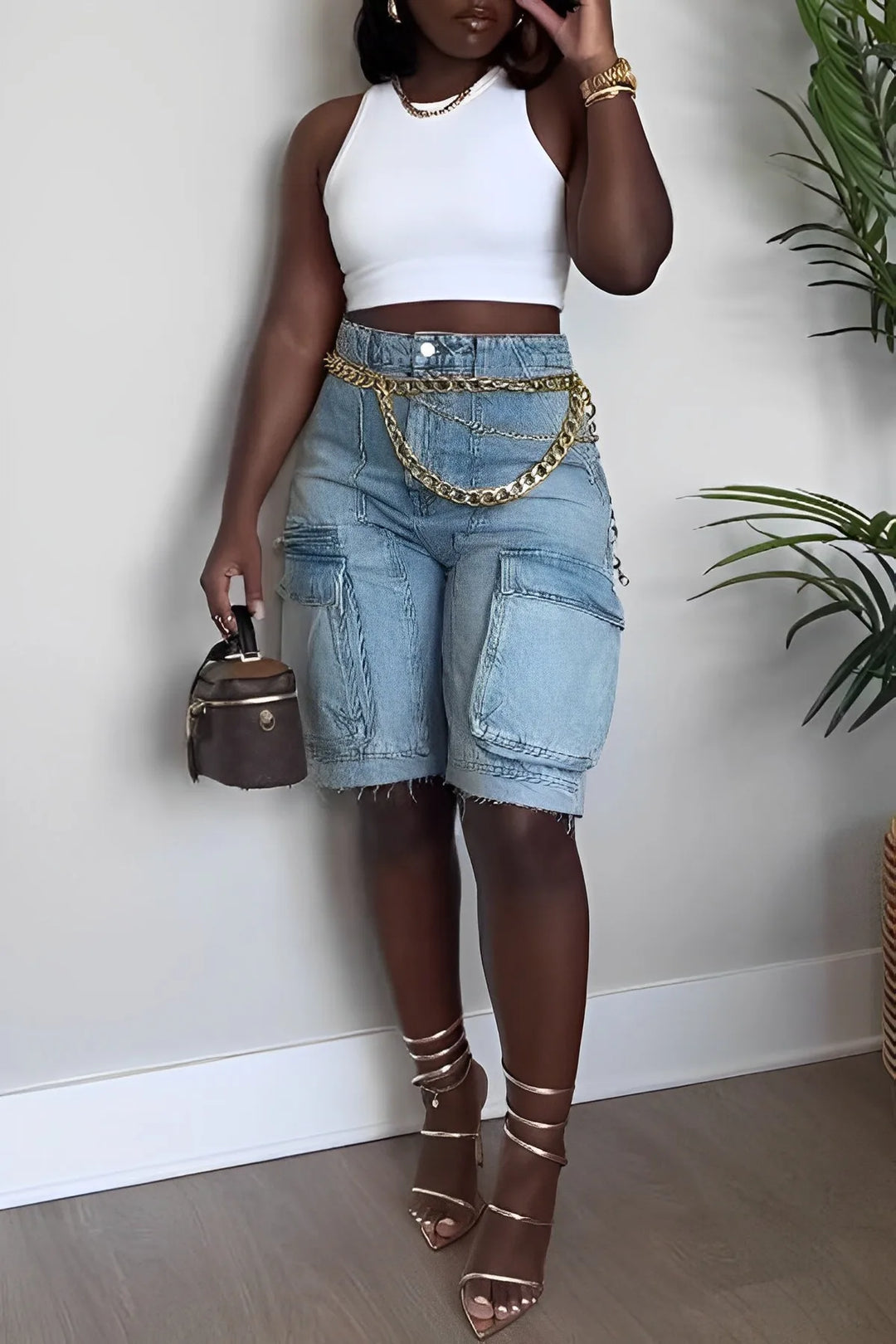 Cargo-Jeansshorts Damen - Helena 4