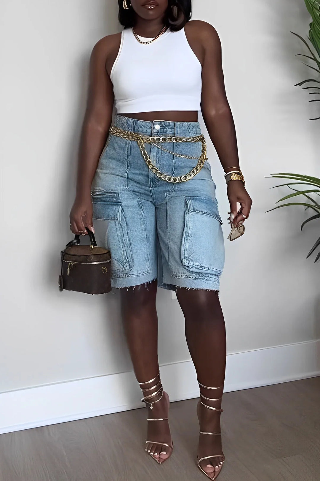 Cargo-Jeansshorts Damen - Helena 1