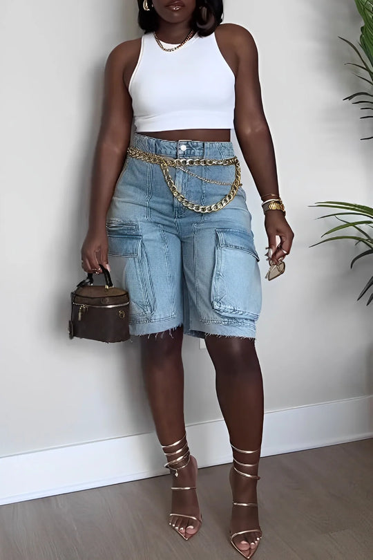 Cargo-Jeansshorts Damen - Helena 1