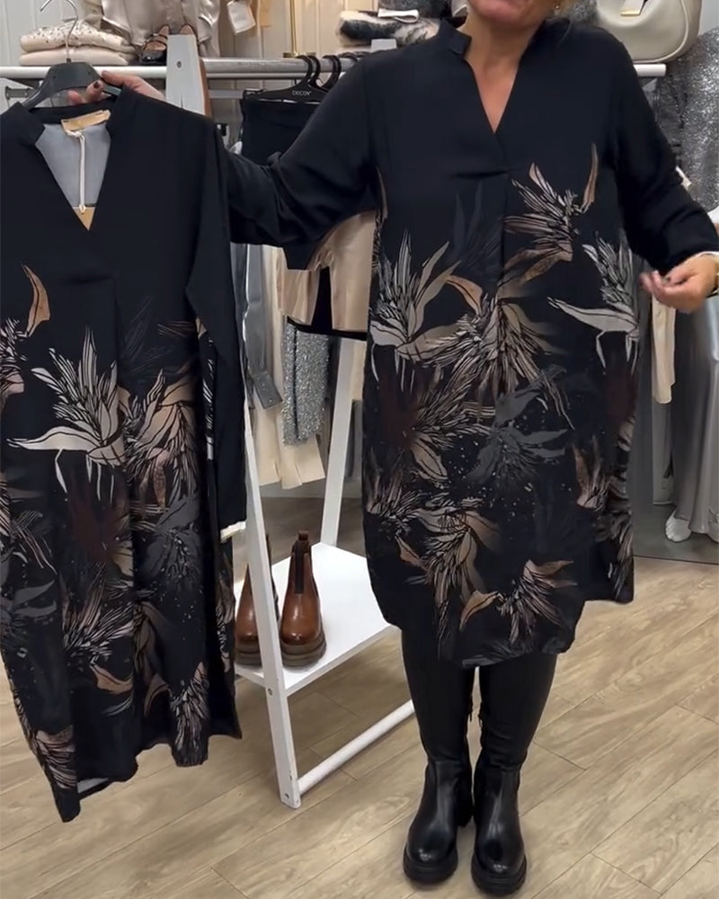 Casual damesjurk met lange mouwen - Katrina