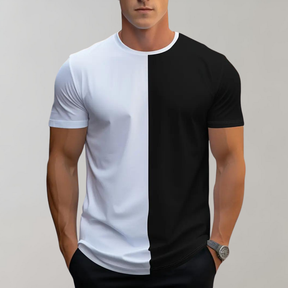 Casual kleurenblok Tshirt voor heren - Lex