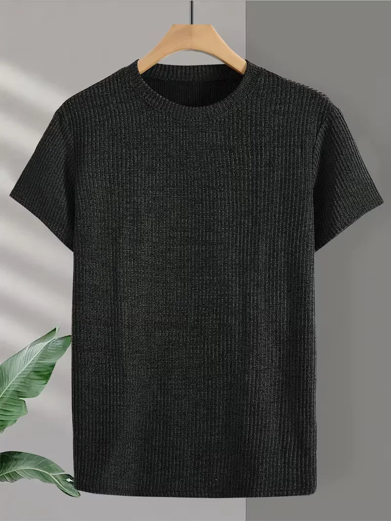 Casual heren T-shirt met jacquard patroon 2