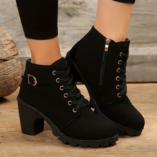 Catherine | Schwarze Stiefel Damen Elegante Kurzstiefel 0