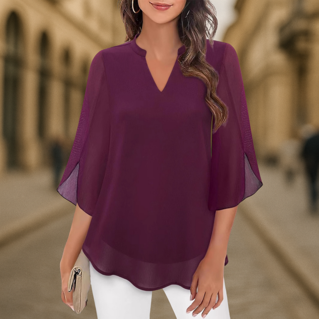 Chiffon Blouse | Luchtig Vallend & Verfijnde Splitmouw