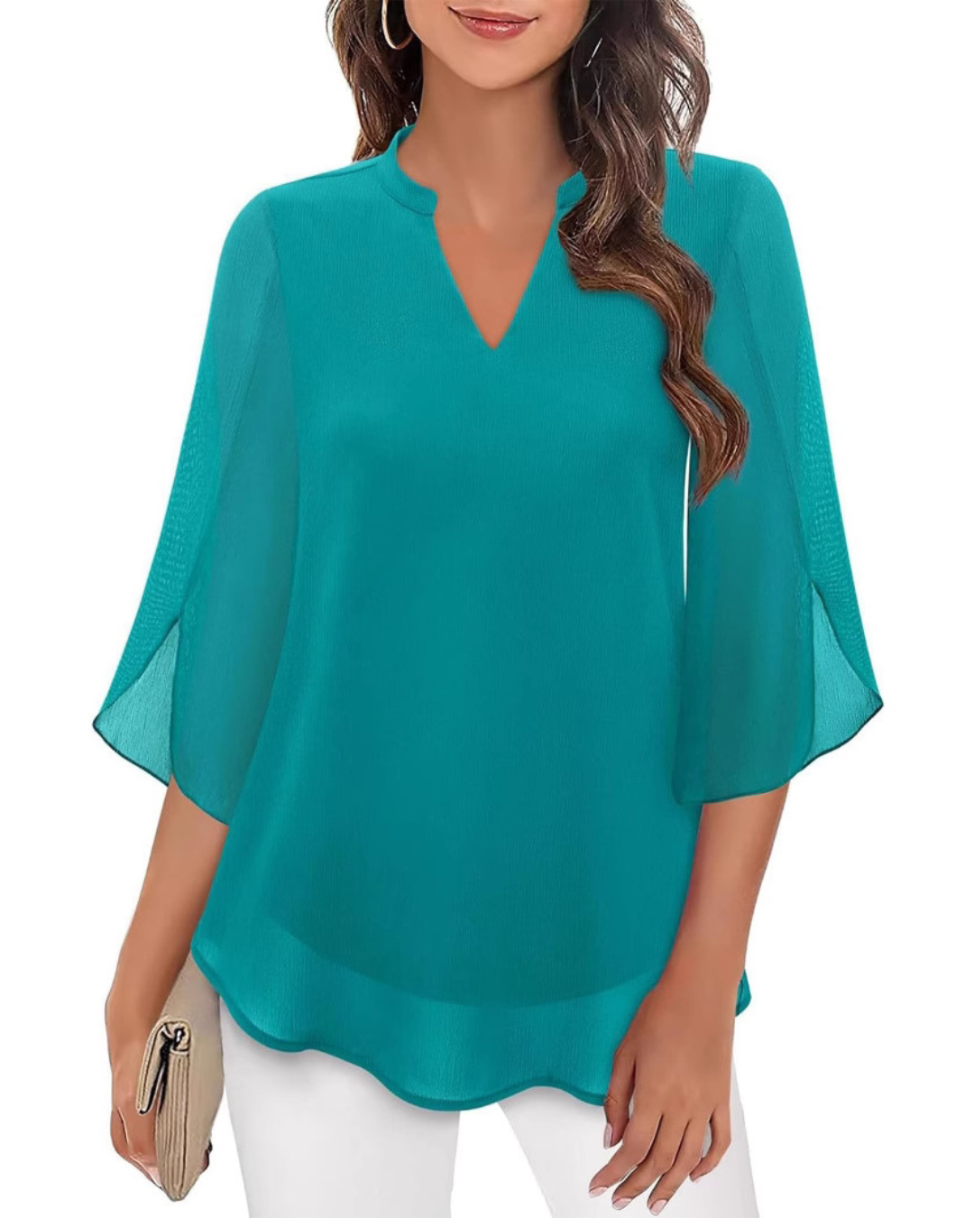 Chiffon Blouse | Luchtig Vallend & Verfijnde Splitmouw