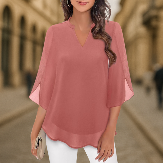 Chiffon Blouse | Luchtig Vallend & Verfijnde Splitmouw