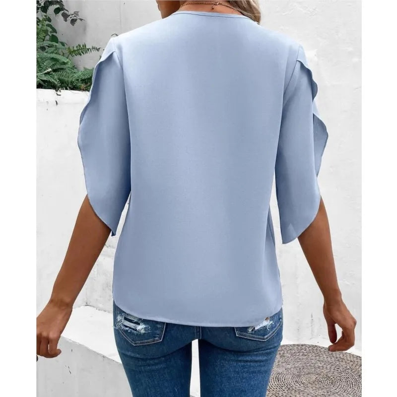 Comfortabele Casual Kanten V-Hals 5