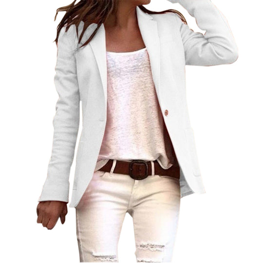 Damen Blazer tailliert leicht einfarbig vielseitig mit Reverskragen