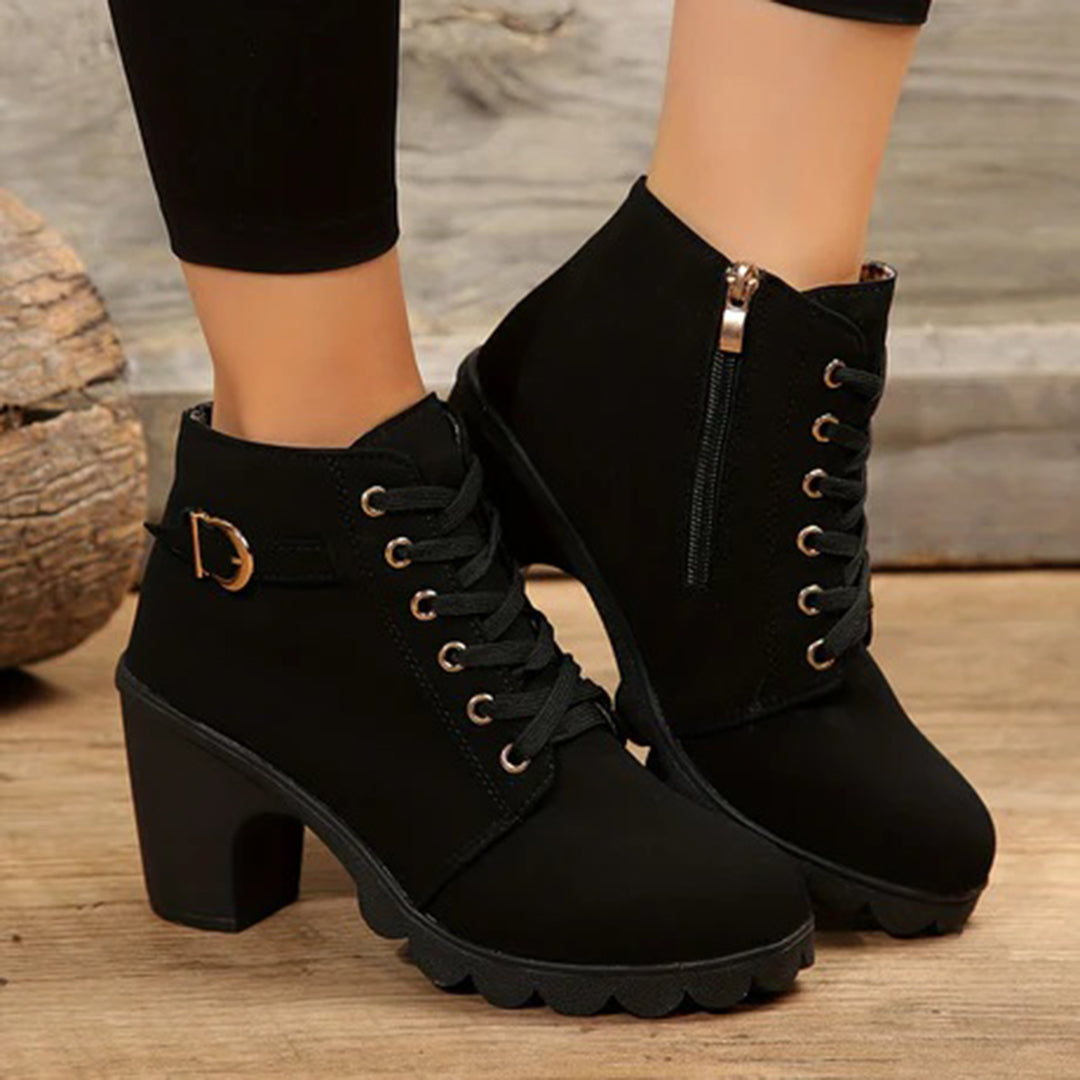 Catherine | Schwarze Stiefel Damen Elegante Kurzstiefel 0