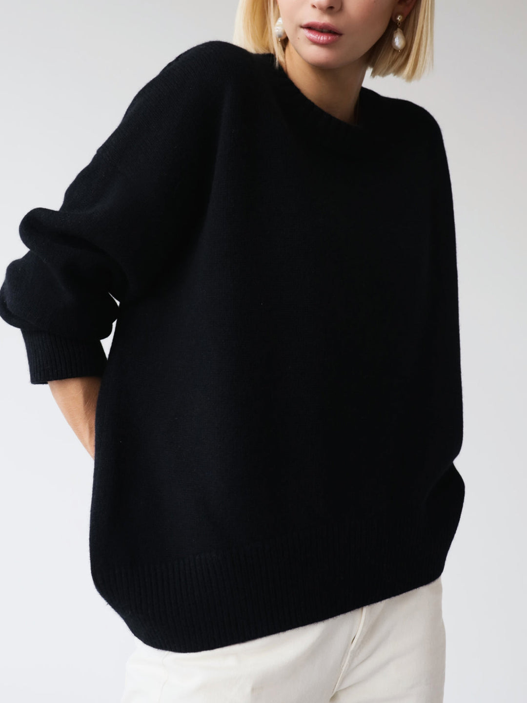 Damenpullover Oversized Warm Rundhals Langarm 3
