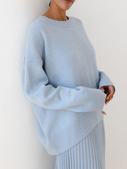 Damenpullover Oversized Warm Rundhals Langarm 6