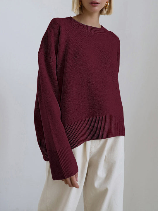Damenpullover Oversized Warm Rundhals Langarm 0