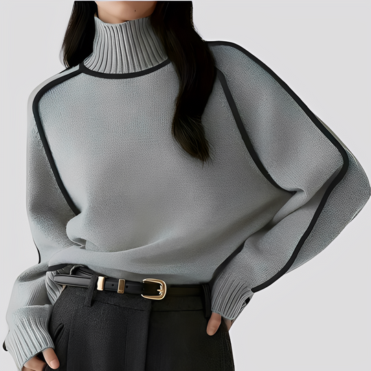 Damen Rollkragenpullover Locker Strickpullover Warm Winter 4