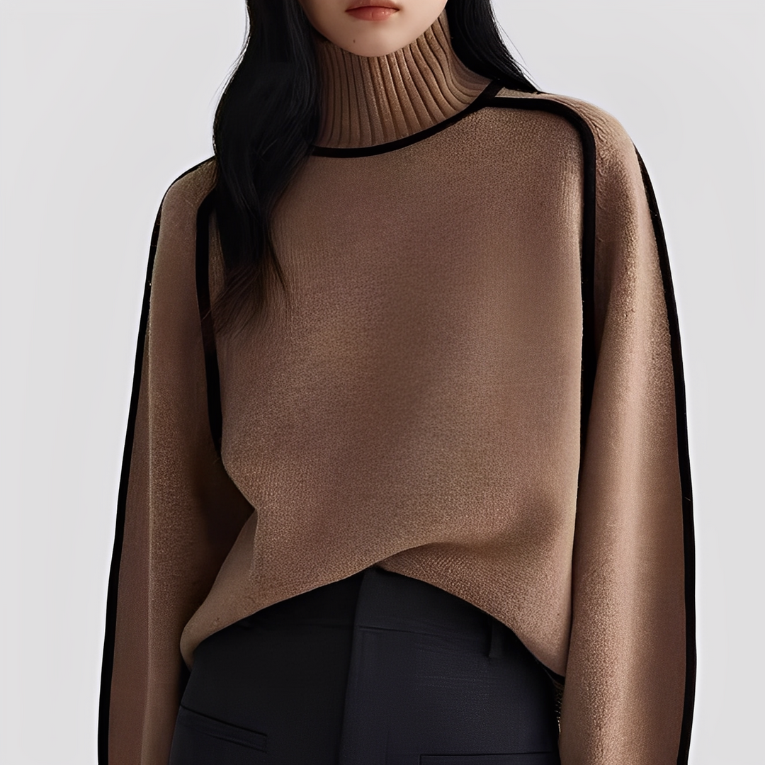 Damen Rollkragenpullover Locker Strickpullover Warm Winter 6