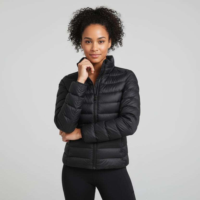 Leichte Steppjacke Damen | Einfarbige Jacke für Alltag 0