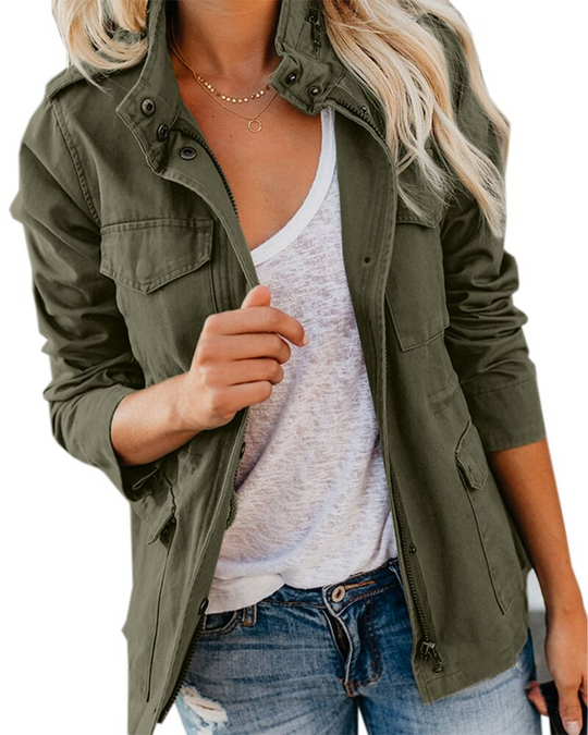 Damen Übergangsjacke Dunkelblau | Jacke Damen mit Stehkragen 0