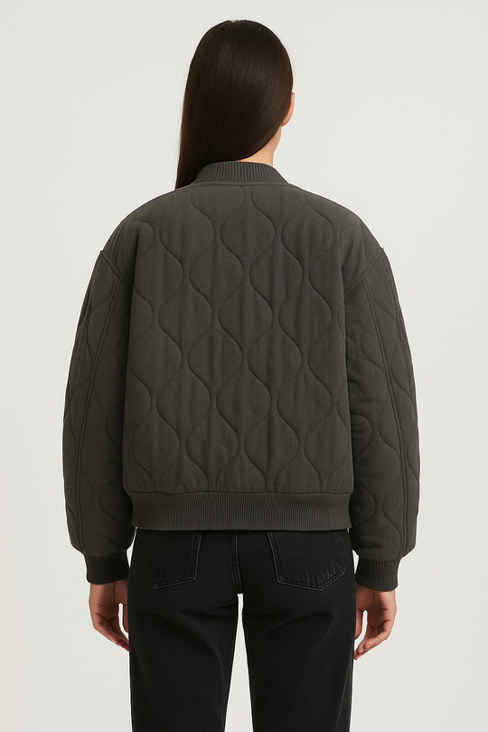 Übergangsjacke Damen Steppjacke mit Druckknöpfen und Pattentaschen 3