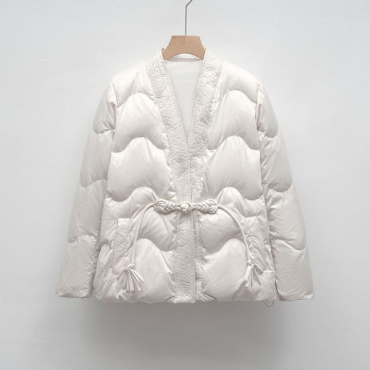 Voluminöse Steppjacke Damen | Elegante Taillierte Jacke 0