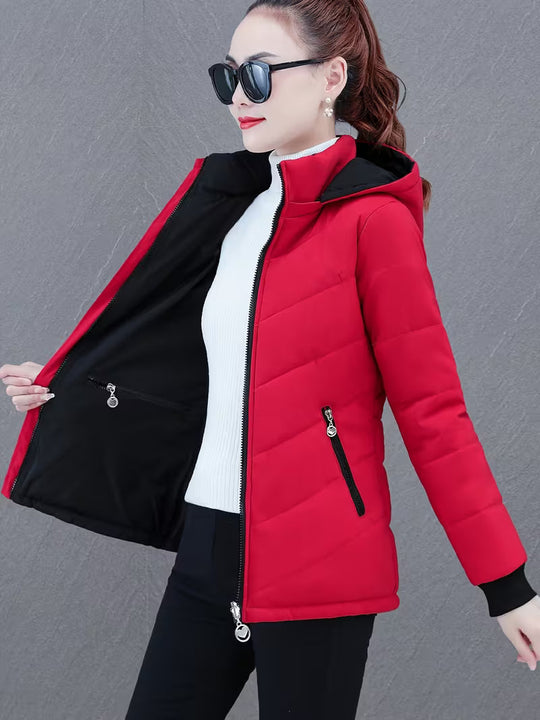 Übergangsjacke Damen Wendbar mit Kapuze und Reißverschlusstaschen 7