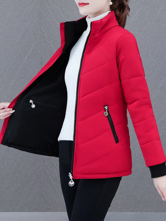 Übergangsjacke Damen Wendbar mit Kapuze und Reißverschlusstaschen 8