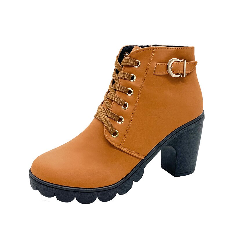 Damen Stiefel Blockabsatz Stretcheinsatz Schaft mit bequemer Passform