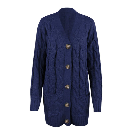 Damen Strickjacke schlanke Silhouette Langarm offen mit Knopfleiste 2