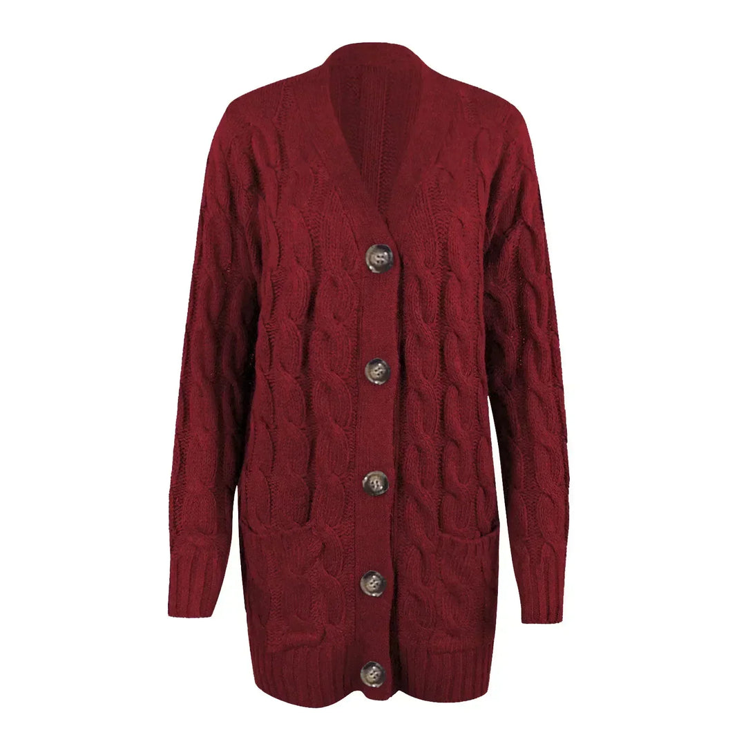 Damen Strickjacke schlanke Silhouette Langarm offen mit Knopfleiste 3