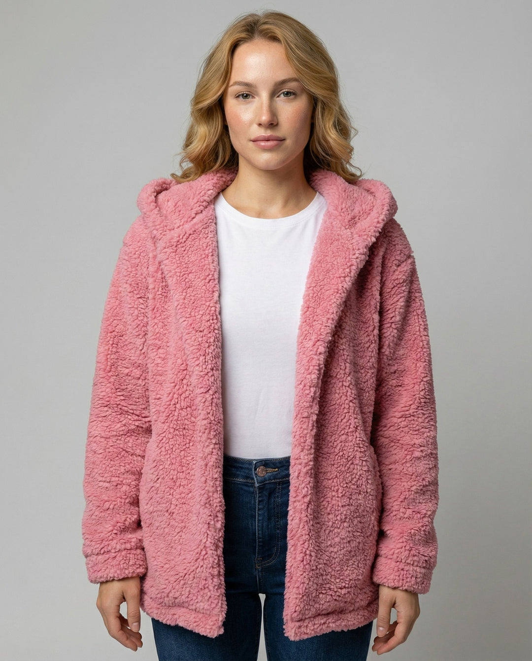 Teddy Fleece Jacke Damen | Warme Freizeitjacke 0