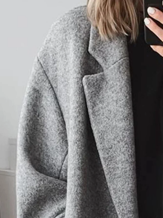 Damen Wintermantel Oversized Midi Knopfleiste mit weicher Fütterung
