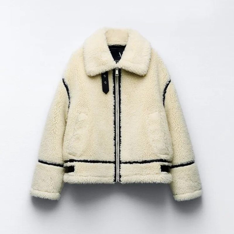 Damen Fleecejacke Teddy-Mantel Lang Warm 0