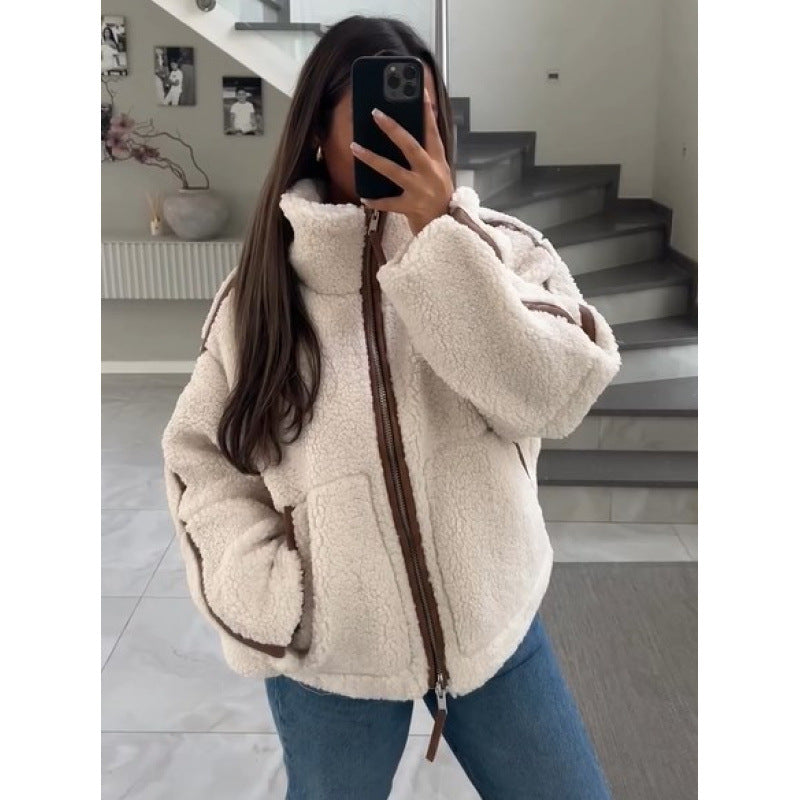 Damen Fleecejacke mit Reißverschluss und Taschen 0