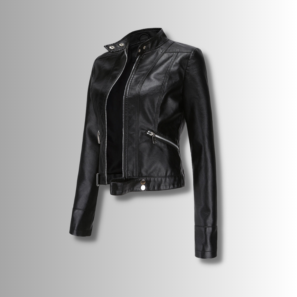 Damen Lederjacke Marlene | Klassische Figurbetonte Jacke 0