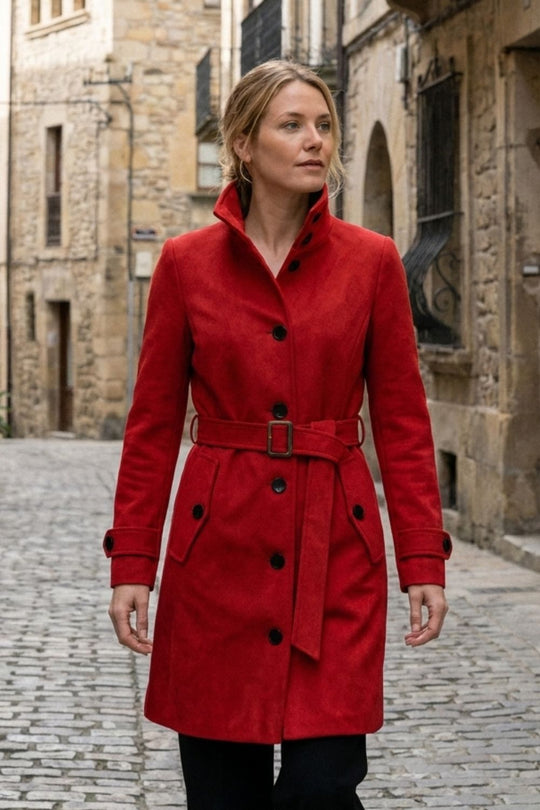 Mantel Damen | Stehkragen & Taillengürtel 10