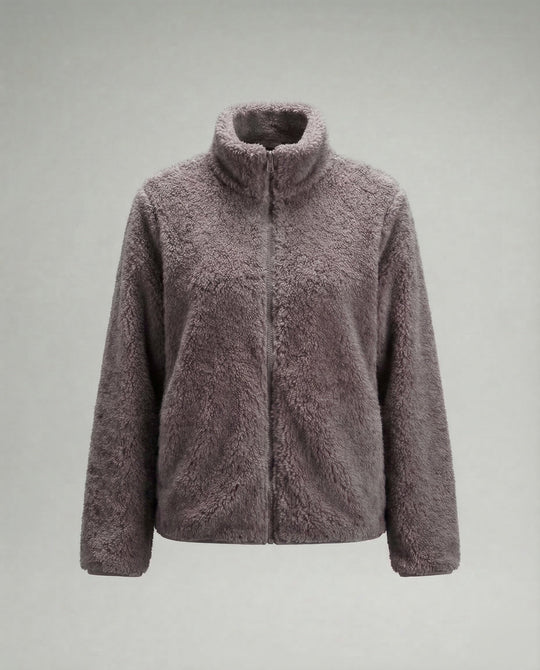 Damen Plüsch-Fleecejacke | Flauschige Übergangsjacke 11