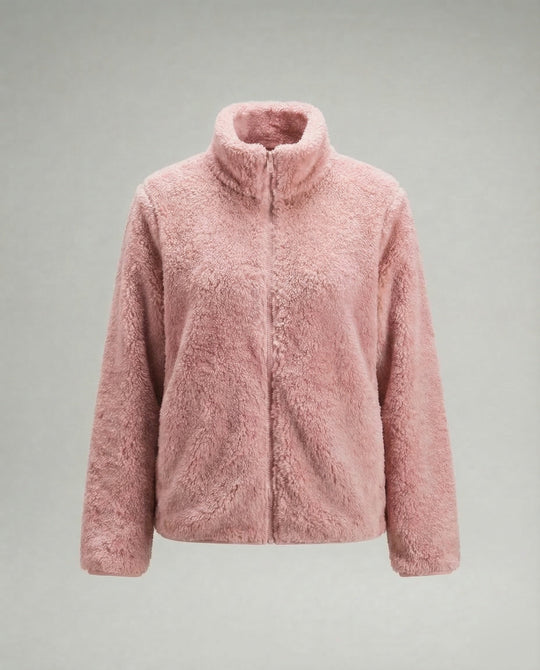 Damen Plüsch-Fleecejacke | Flauschige Übergangsjacke 12