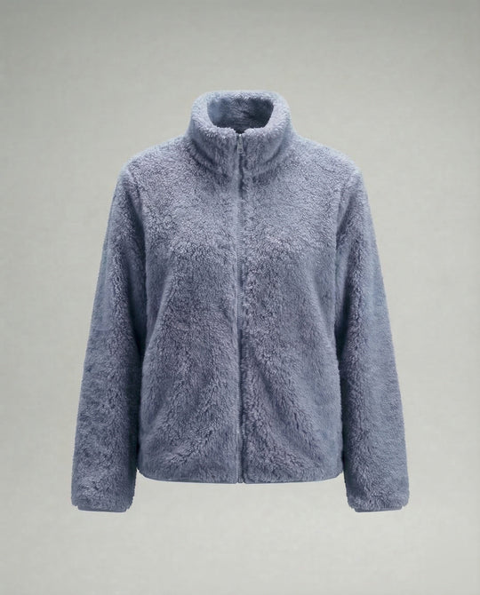 Damen Plüsch-Fleecejacke | Flauschige Übergangsjacke 13