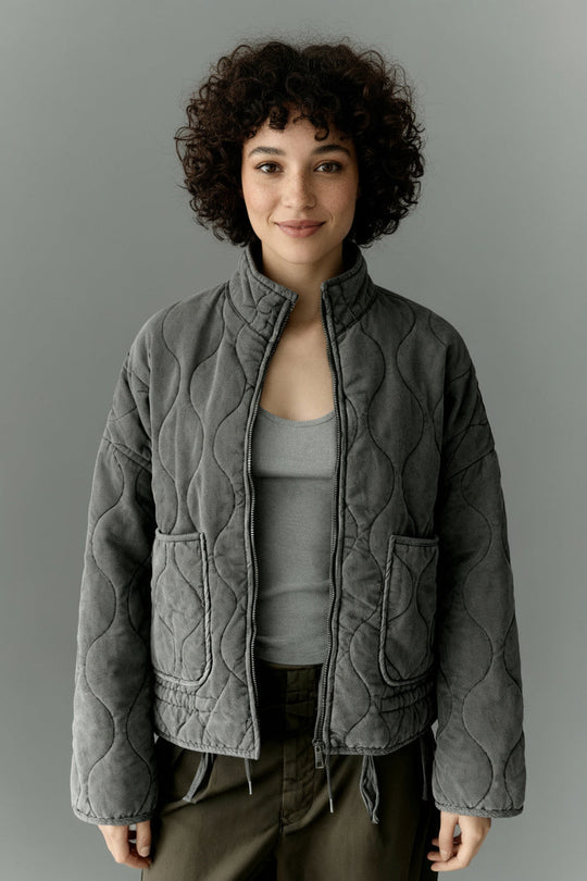 Damen Steppjacke Kyrie mit hohem Kragen und Taschen 0