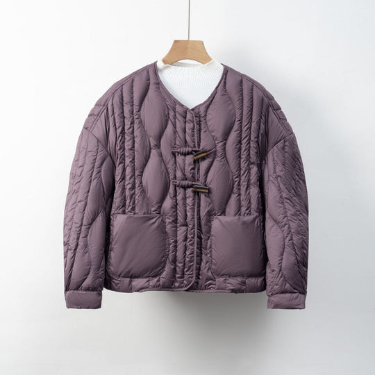 Damen Steppjacke mit Knopfverschluss | Warme Winterjacke 0