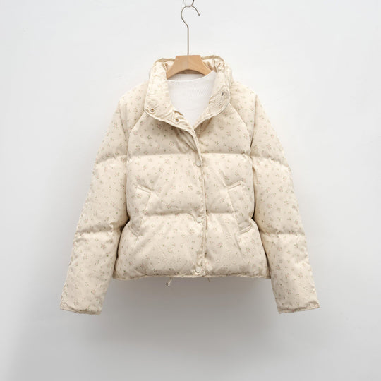 Damen Steppjacke mit floralem Muster und Taschen 0