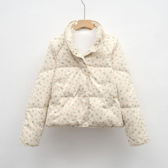 Damen Steppjacke mit floralem Muster und Taschen 3