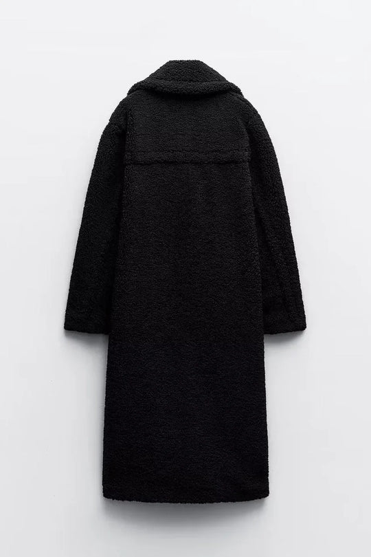 Damen Teddy Mantel Lang Warm Winterjacke 4