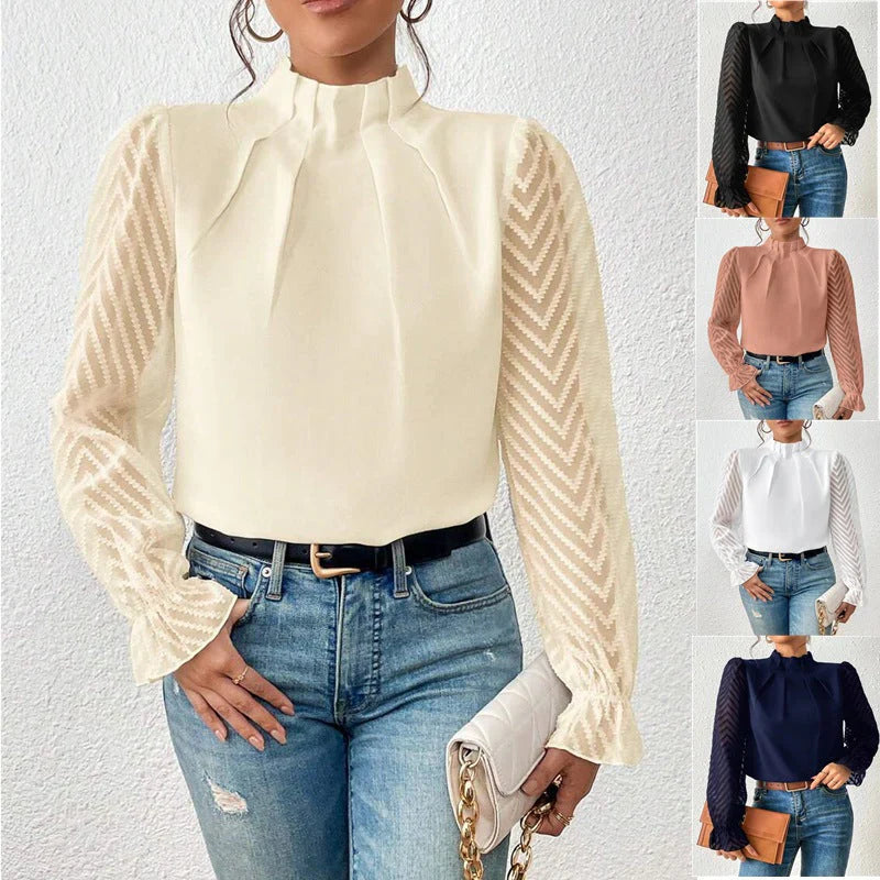 Damentop mit Stehkragen & Eleganter Ausstrahlung 7