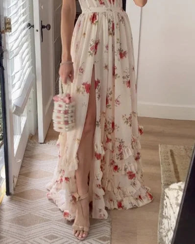 Dames Bloemige Maxi Zomerjurk - Eliza