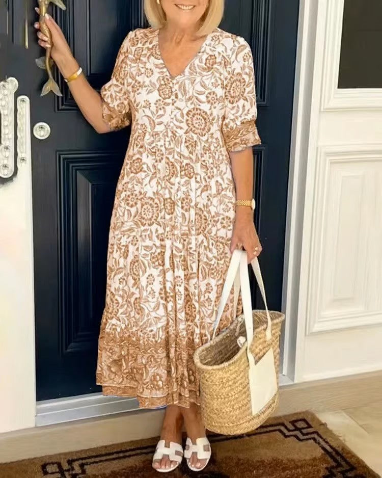 Dames Bloemige Maxi Zomerjurk - Louise