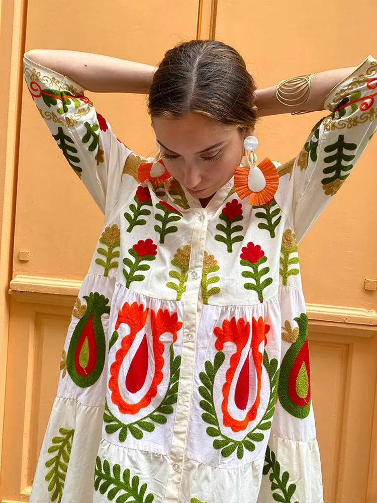 Dames Boho Maxi Zomerjurk - Amalia