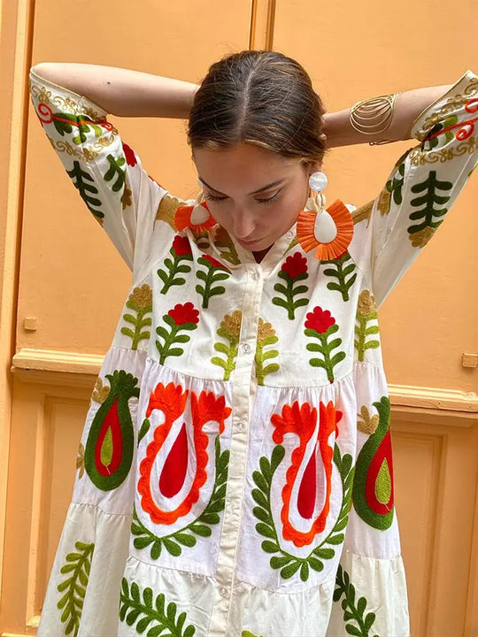 Dames Boho Maxi Zomerjurk - Amalia