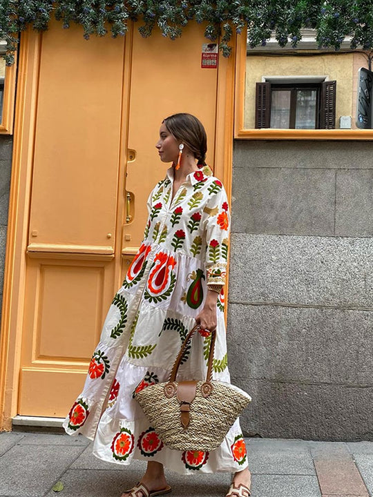 Dames Boho Maxi Zomerjurk - Amalia