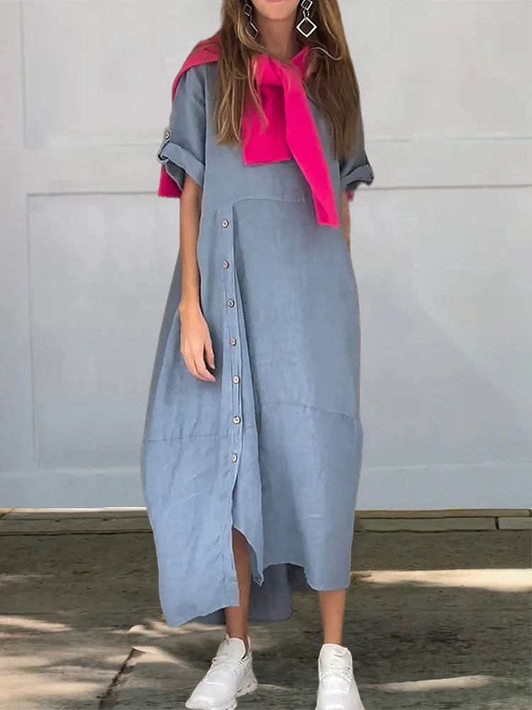 Dames Casual Midi Blouse Jurk - Meah