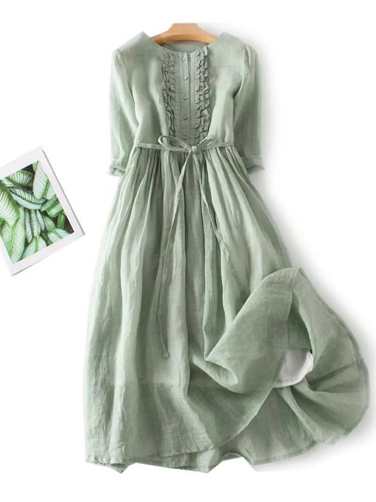 Dames Casual Midi Zomerjurk - Jeecey